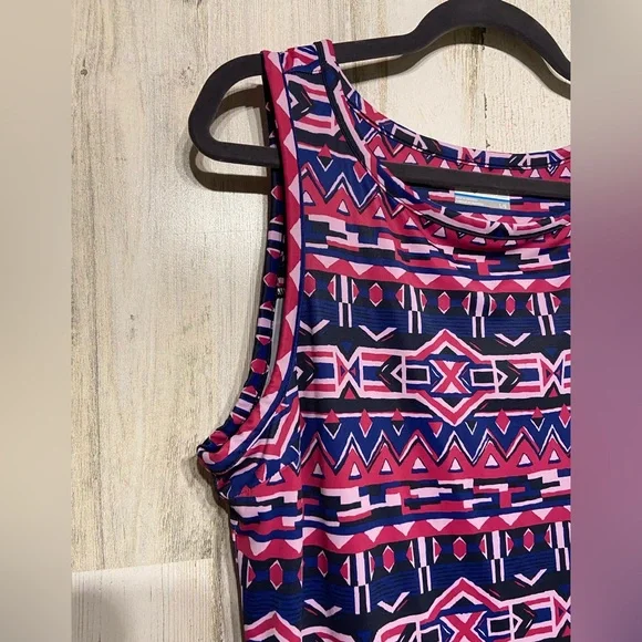 Columbia Purple Pink Chill River Printed Mini Dress Large - Picture 2 of 8